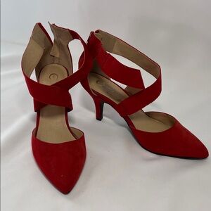 Chic Red Strappy Heels for Women